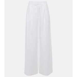 STAUD Women's White Luisa Pleated Cotton Wide-Leg Trousers Pants Size 10 NWOT